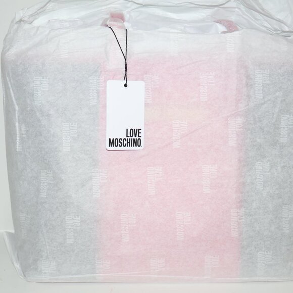 Love Moschino Quilted Tote Black Pink Shoulder Bag Gold Hardware - Picture 7 of 12